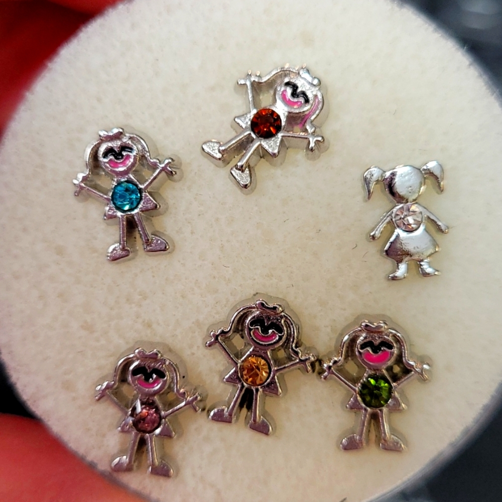Girl & boy birthdtone charms charm floating memory locket